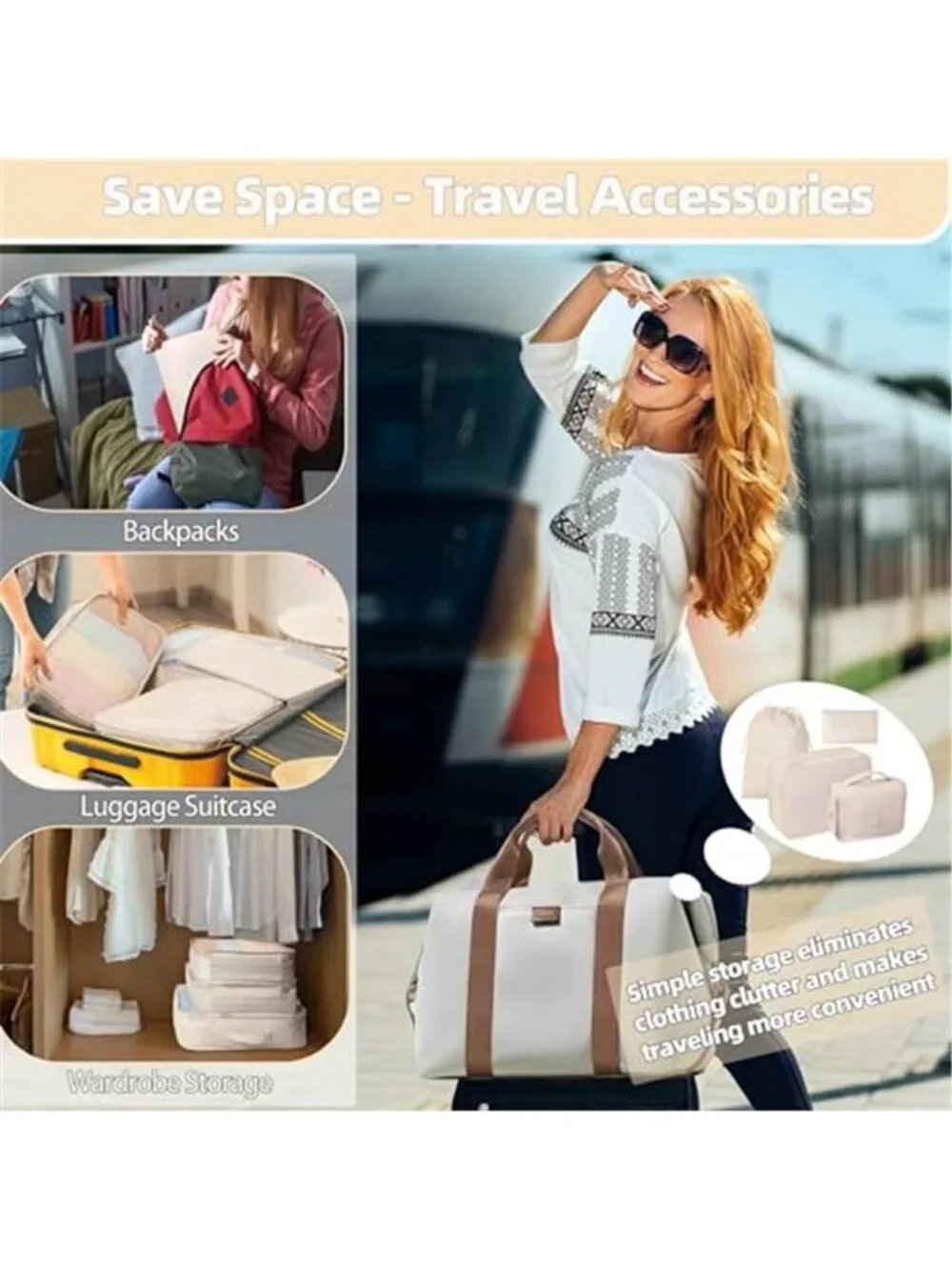 Packing Cubes Travel Organizer Set Luggage Bags Toiletry Shoe Laundry 10 Piece
